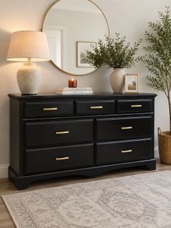 Solid Wood Tricorn Black by Sherwin Williams 7 Drawer Dresser