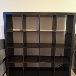 Cubicle Book Shelf, 16-Cube Bookshelf, Extra Thick Frame Reversible Bookcase with open back 5ft by 5ft cubes 12” x 12” for Living Room, Bedroom, Home 