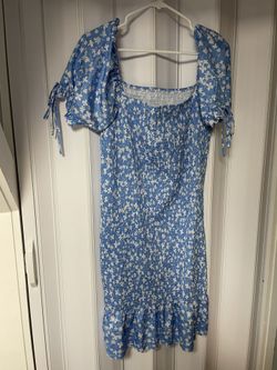 Blue Dress With Flowers 