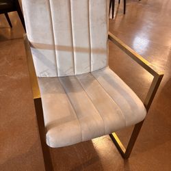 Modern Glam Accent Chair — Channel Tufted Velvet, Gold Frame