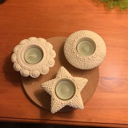 Set Beach Themed Tealight Holder Partylite 