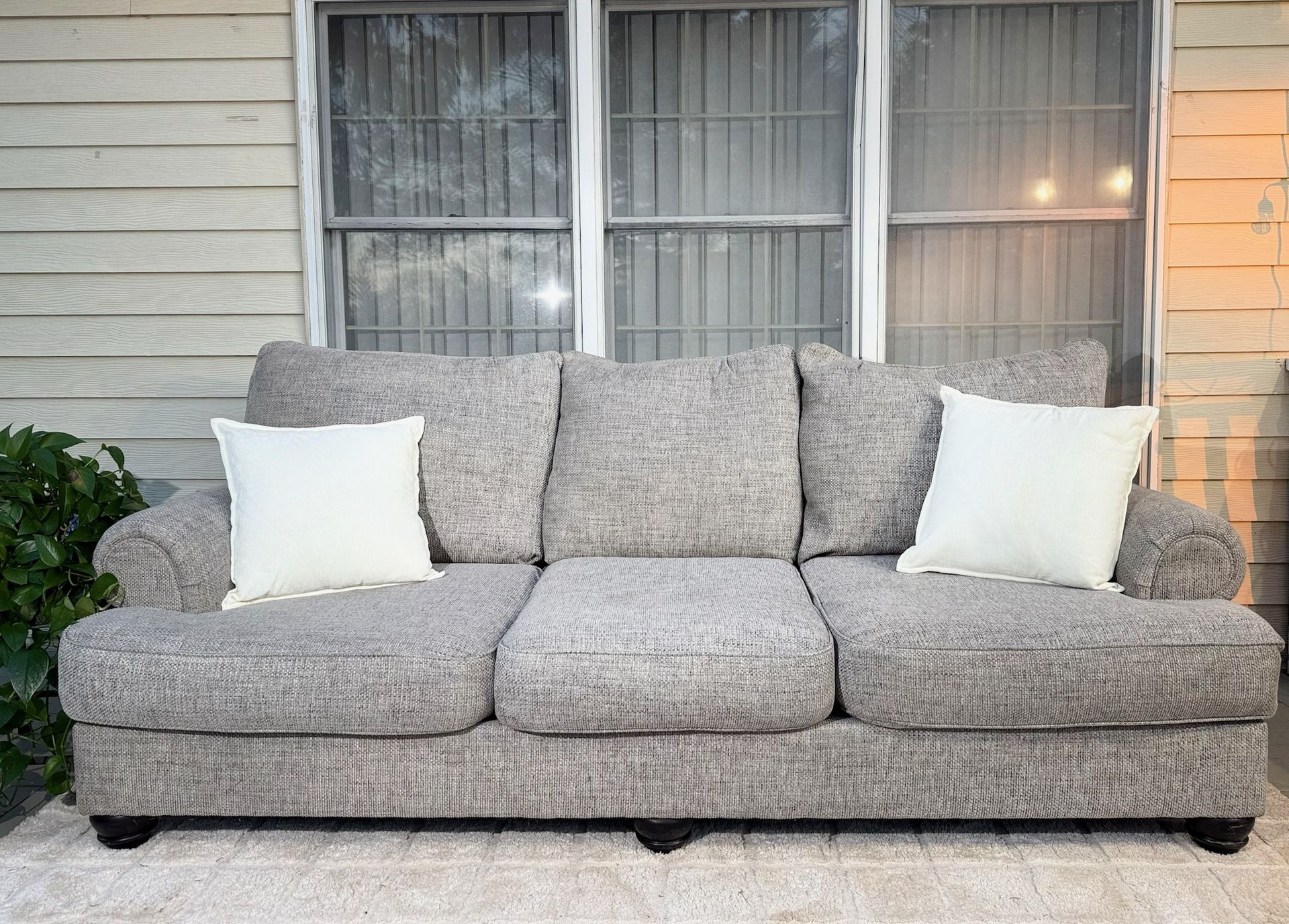 Modern Gray Sofa – Deep Cleaned – Excellent Condition
