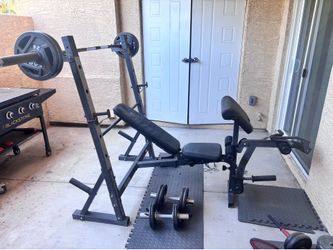 Marcy Diamond Elite Olympic Surge Weight Bench Barbell Set