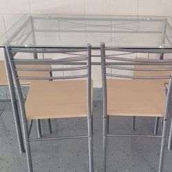 Glass Table With 4 Chairs