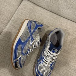 Bottega Veneta Orbit Sneakers Silver And Blue
