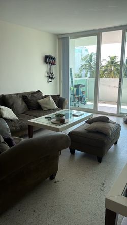 Free Large Olive Green Fabric Sofa - Miami Beach