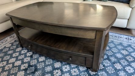 Dark Wood Coffee Table with Drawers