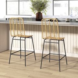 HOMCOM Rattan Barstools 