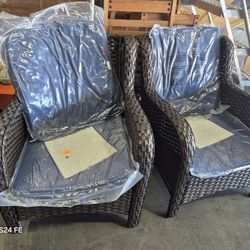 Set Of 4 Wicker Chairs Dark Brown