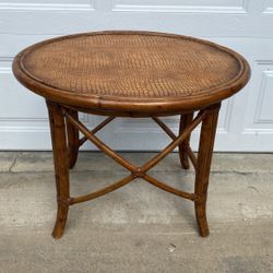 Bamboo Rattan Side Table 