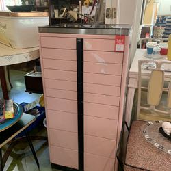 21x15 pink medical dental cabinet 1. 440.00.  Johanna at Antiques and More. Located at 316b Main Street Buda. Antiques vintage retro furniture