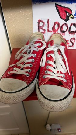 Red converse low top size 9