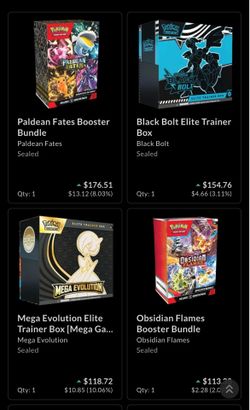 Pokemon ETB, Booster Bundles.