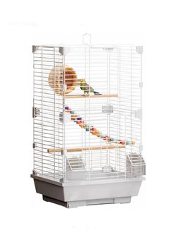 Bird Cage, 24.8inch Parrot Cage (24.8" × 14.6" × 11"), Bird Cage with Ladder, Horizontal Bar, 2 Feeders, and Swing