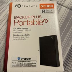 Seagate 5TB HDD Backup Plus Portable Hard Disk Drive Brand New Sealed
