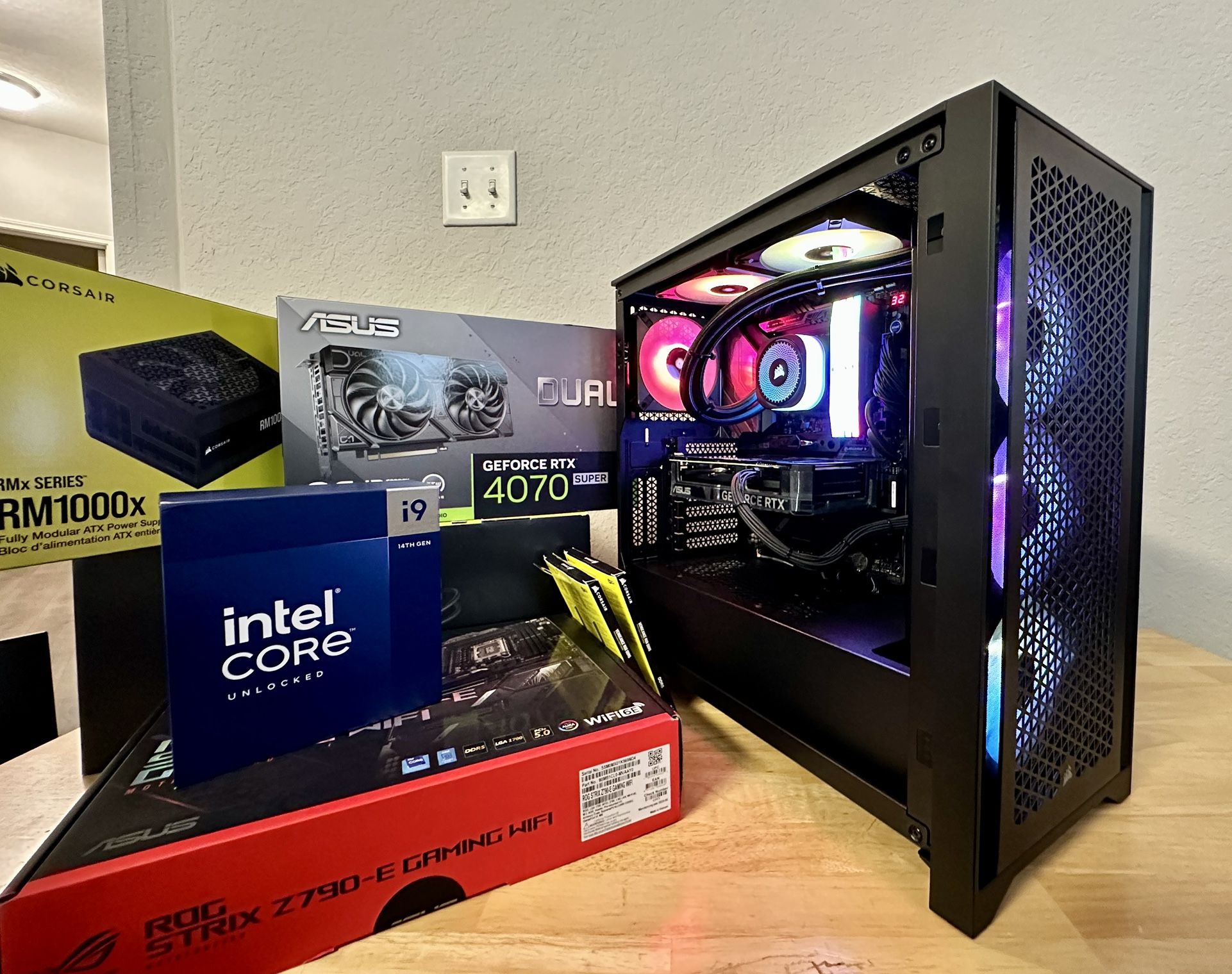 Custom Gaming Computer Intel Core i9-14900K 24-Core NVIDIA RTX 4070 Super 64GB DDR5 2TB SSD