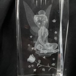 Disney Tinkerbell Crystal Glass 3D Block 