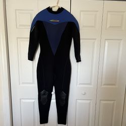 Women's Henderson 3MM Thermoprene Dive Jumpsuit Wetsuit, Black & Blue, Size: 12T