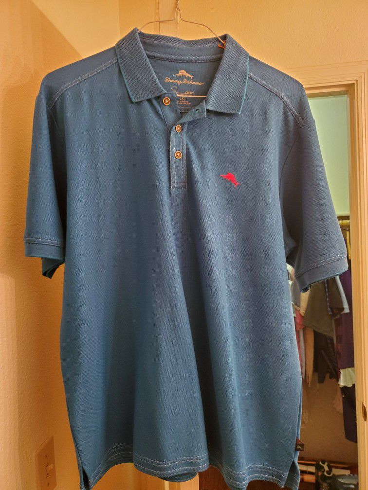 Tommy Bahama Men's Large Blue Polo Shirt
