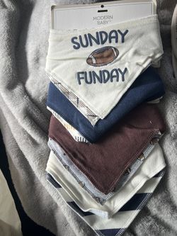 BRAND NEW BABY FOOTBALL BABY BIBS