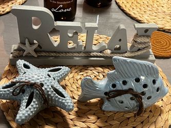 Ocean theme Starfish and fish ceramics