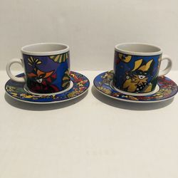 2 Vintage Sakura Verona Expresso Sets Excellent like new condition 2 cups 2 plates