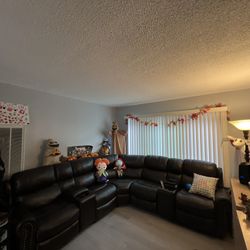 L Shape Reclining Leather Couch
