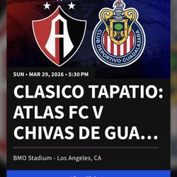Chivas vs Atlas 3Tickets. 