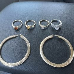 14k Solid Gold Rings Each $140 &  14k Solid Gold Earrings $150….