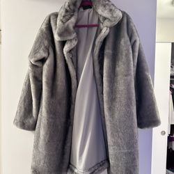 Brand New Grey Faux Fur Jacket 