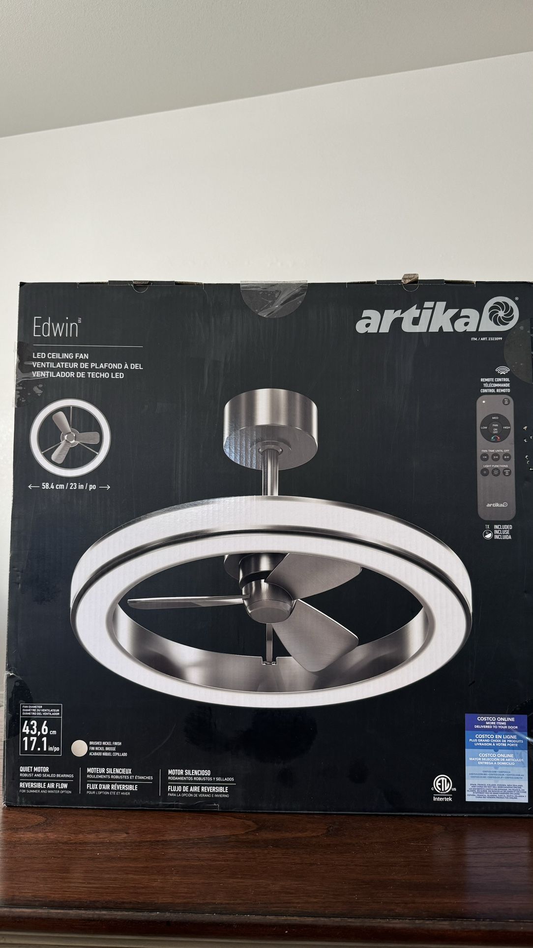Artika Edwin 23" LED Chandelier Ceiling Fan (Brand New)