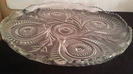 Large Vintage Glass Serving platter