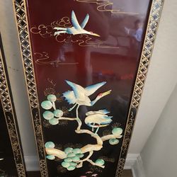 Vintage Asian Abalone Shell Art