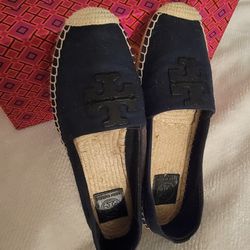 Navy Blue Tory Burch Flat Espadrille Size 9.5