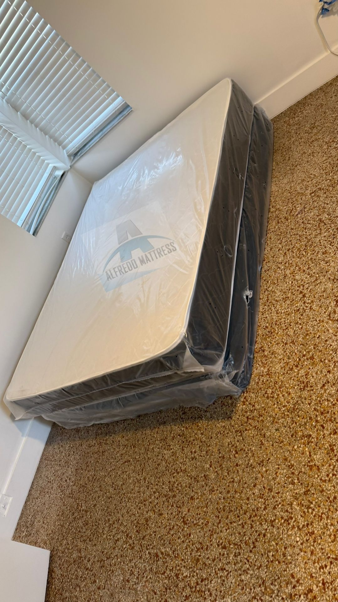 NEW QUEEN REGULAR MATTRES AND BOX SPRING - 2 pcs