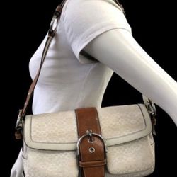 Vintage monogram Cream/White Coach Bag