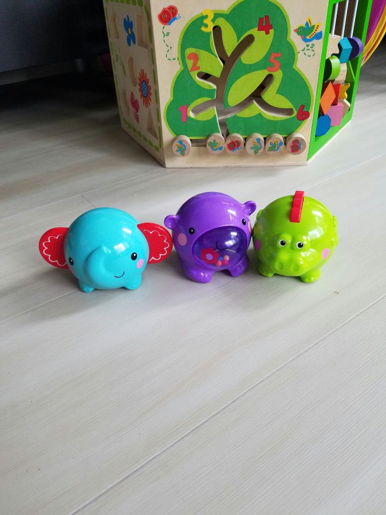 Baby toys rattle, animals, elephant, hippo, alligator