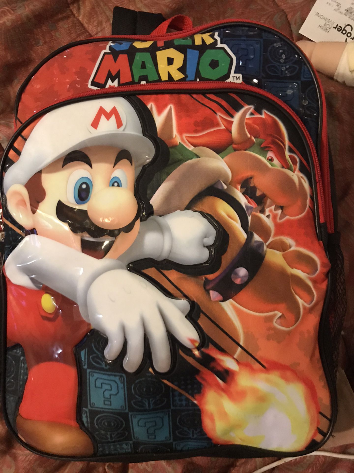 16" Super Mario Brothers BOWSER LUIGI WARIO Backpack School Book Bag Black