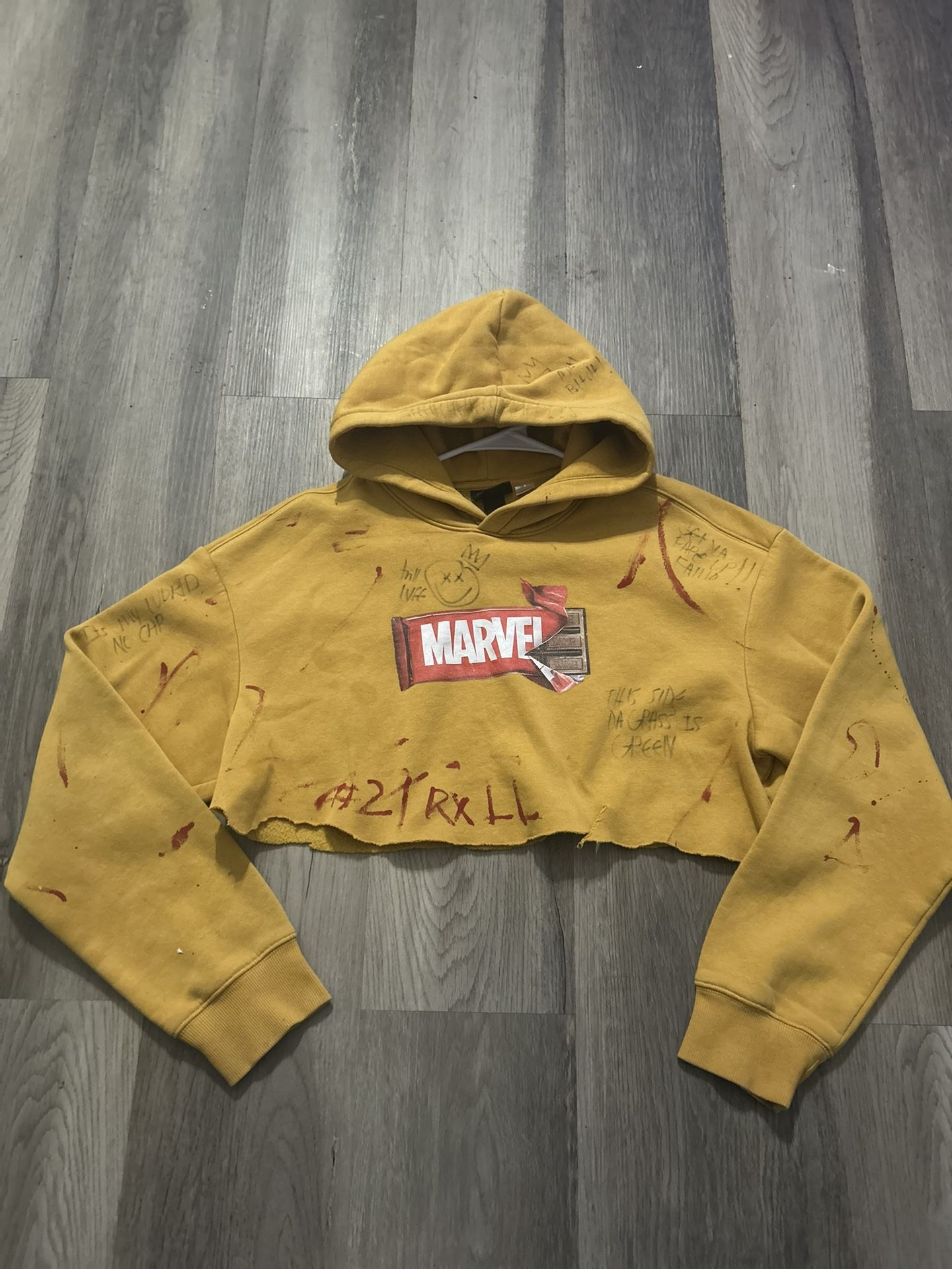Yellow H&N Crop Top Hoodie