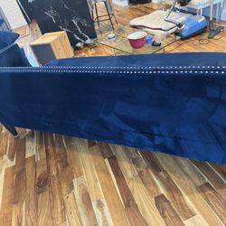 Blue Elegant Couch With 4 Cushions And Comes With 2 Free Chairs To Match. 