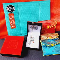 925 Sterling Silver necklace Beautiful set diamond pendant