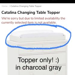 PBK Catalina Changing Table Topper In Charcoal Gray