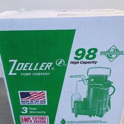 Zoeller 98-0001, Model M98 Flow-Mate Cast Iron Effluent Sump Pump, 0.5 HP, 115 V
