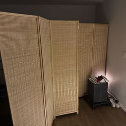 Six Panel Room Divider Privacy Screen