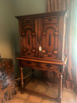 Jacobean Spanish Revival Cabinet-on-stand