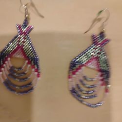6 Pairs Of Native American Made Beaded Earrings 