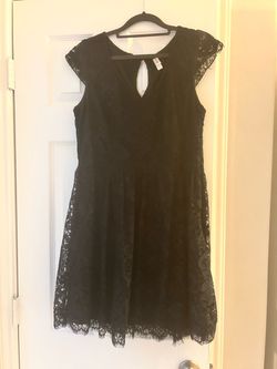 Black Lace Fit and Flare Dress