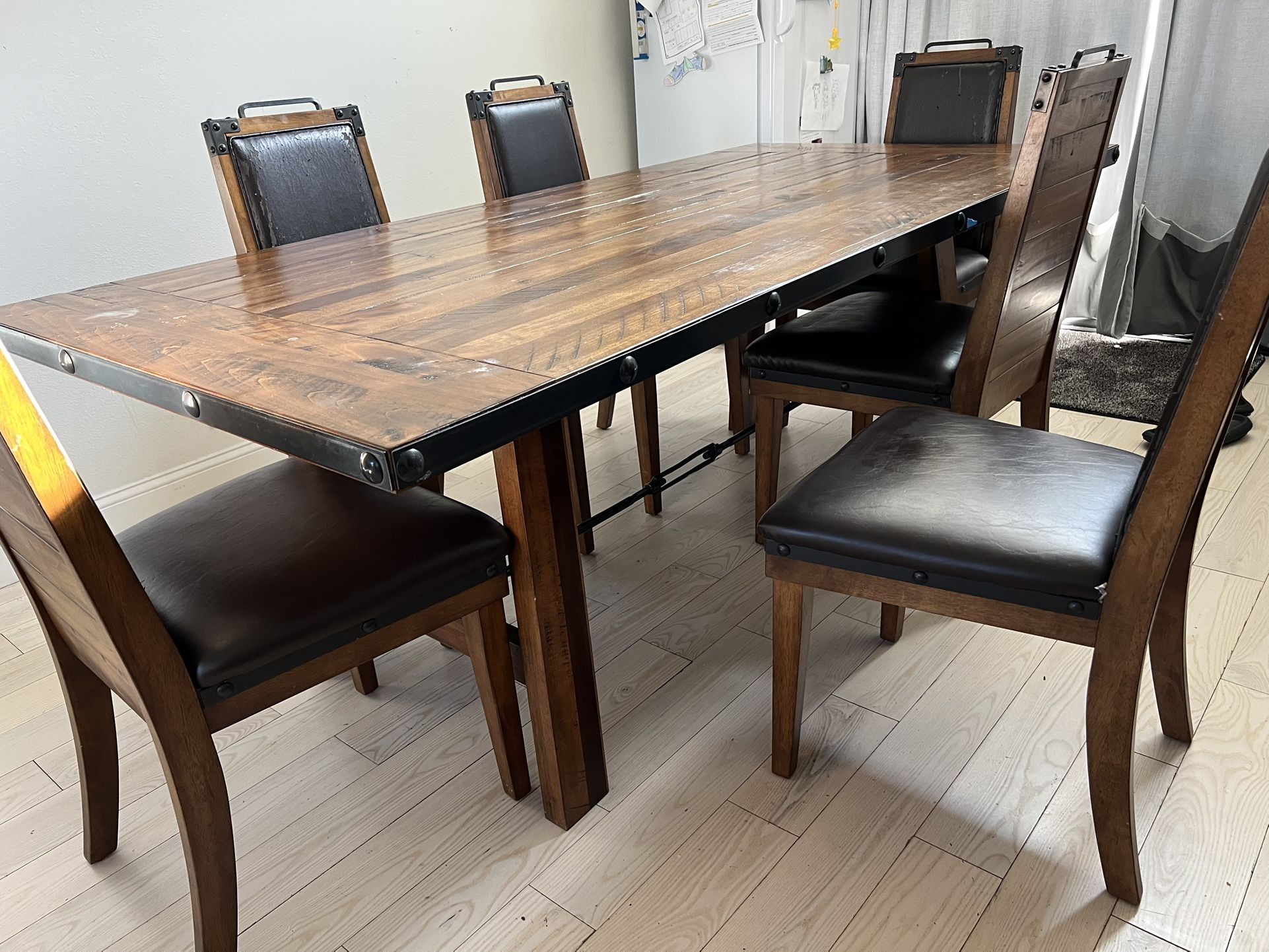Dining Table Set with 6 chairs, Buffet table and entryway drawer