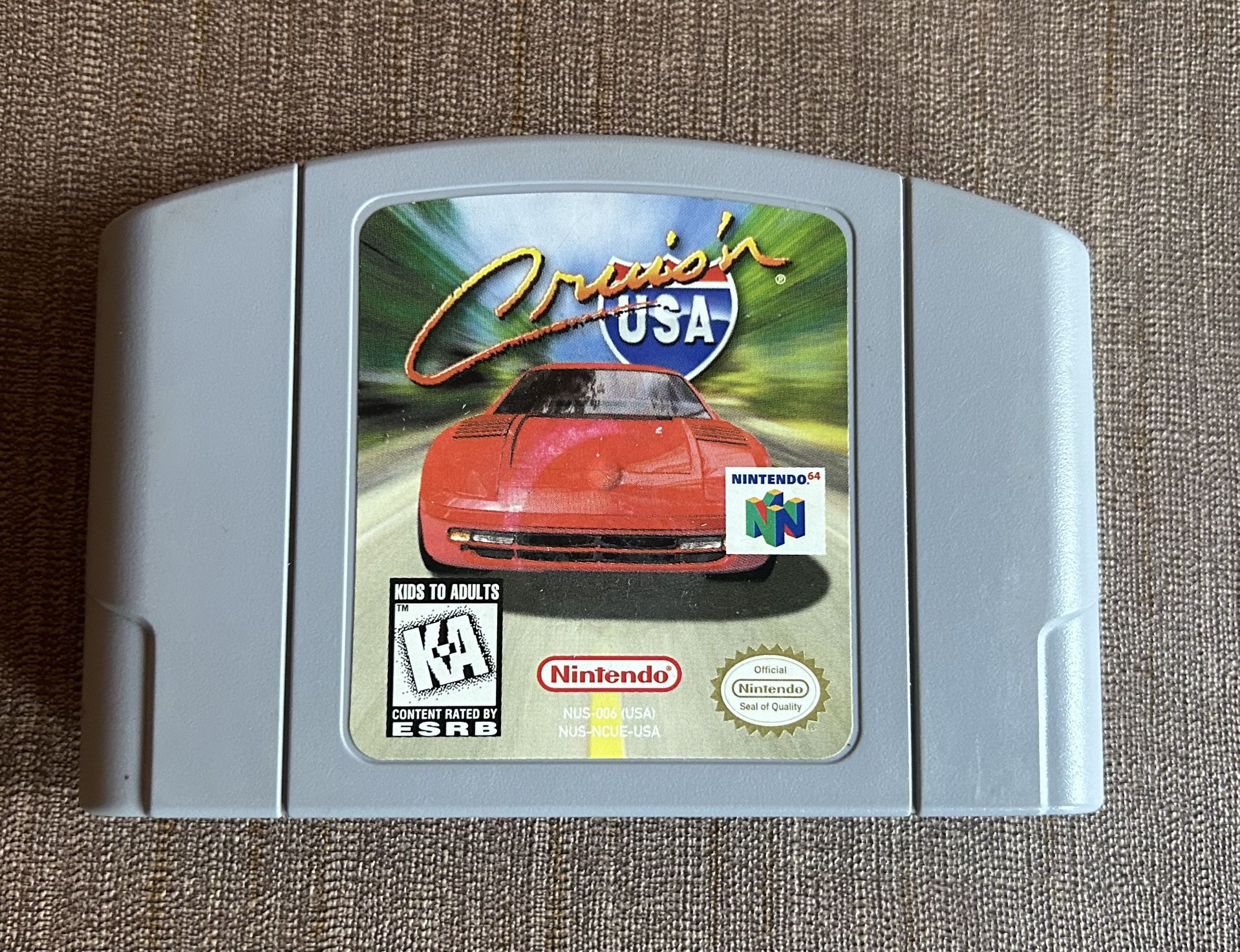 Cruising America for Nintendo N64  The game is tested and working. It is great condition. I have taken the time to clean the contacts so it will conti