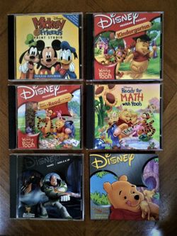 Vintage Disney Computer Games + Pooh Animated Story Book + Mickey Print Studio